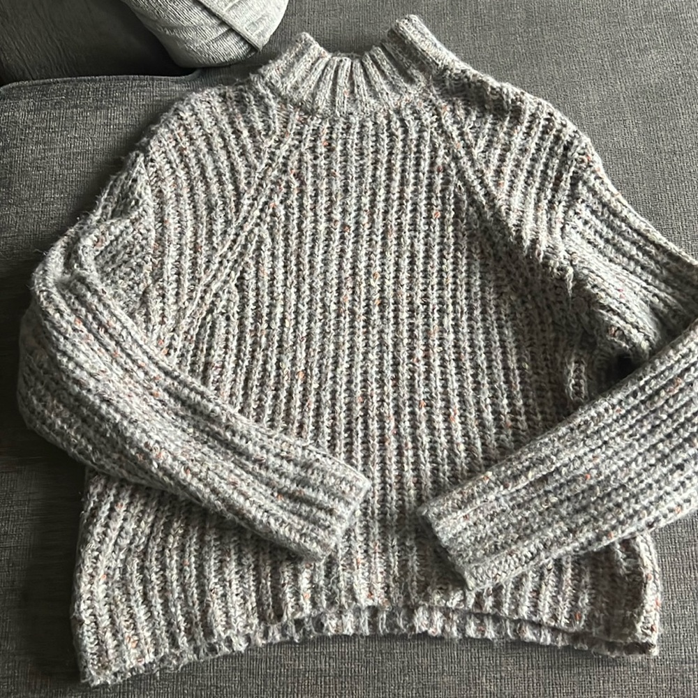 A NEW DAY - speckle mock neck sweater